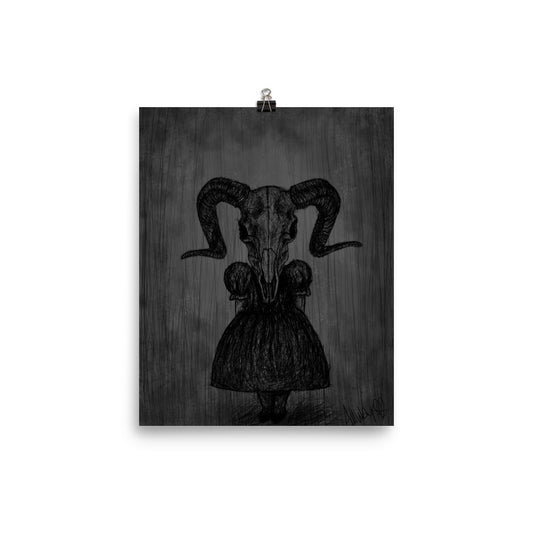 Scribble Ram Print 8x10